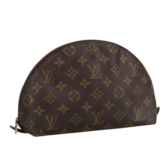 LOUIS VUITTON Monogram Trousse Demi Ronde Cosmetic Pouch M47520 LV Auth 101823 - Picture 1 of 16